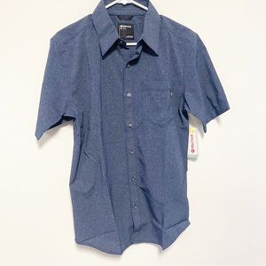 Marmot Mens Aerobora Button Front Shirt Sz Small Arctic Navy SPF 20 BRAND NEW
